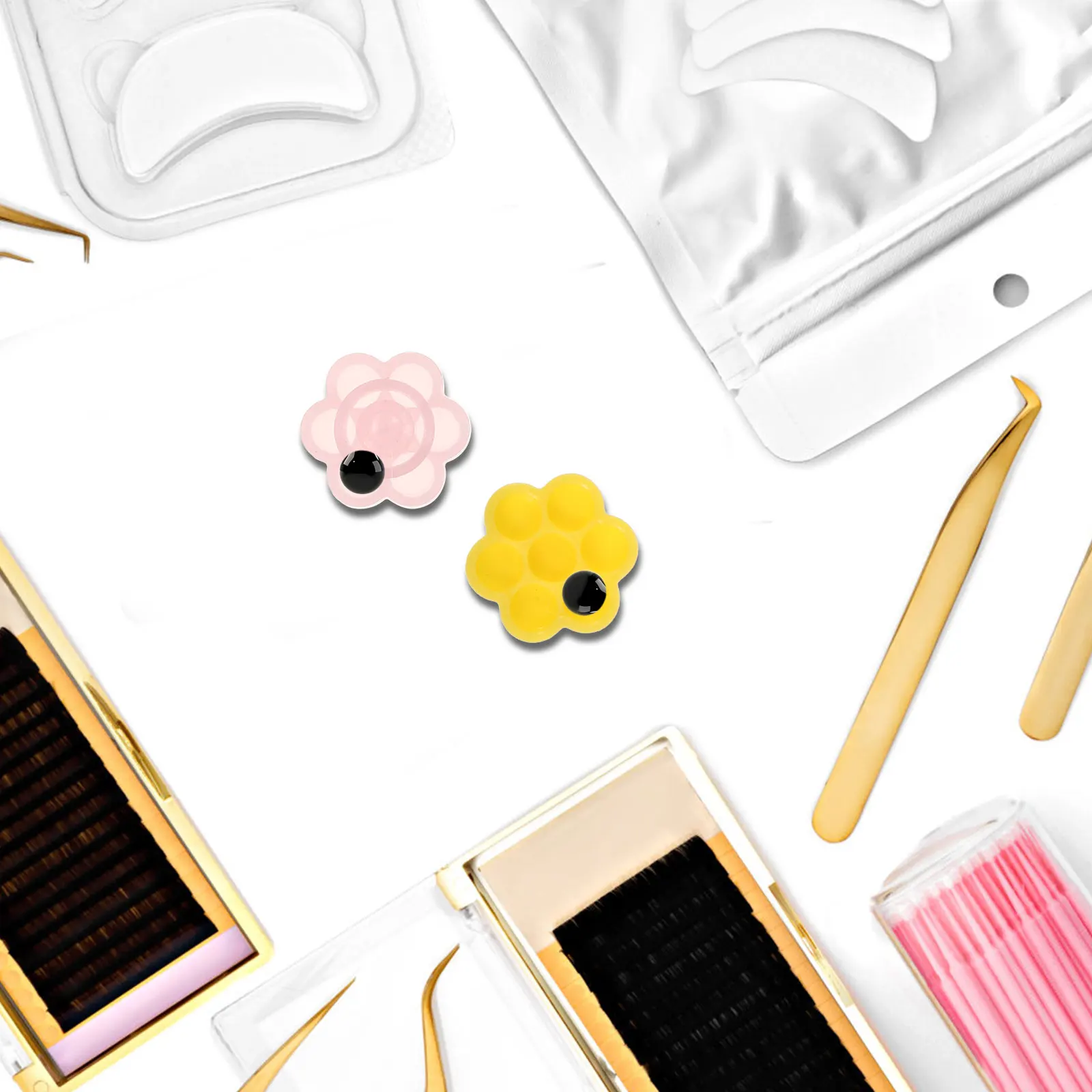 

200 шт., клей для задержки, принадлежности для наращивания из АБС-пластика, клей для прививки ресниц, чашка для прививки ресниц, контейнер для сушки задержки