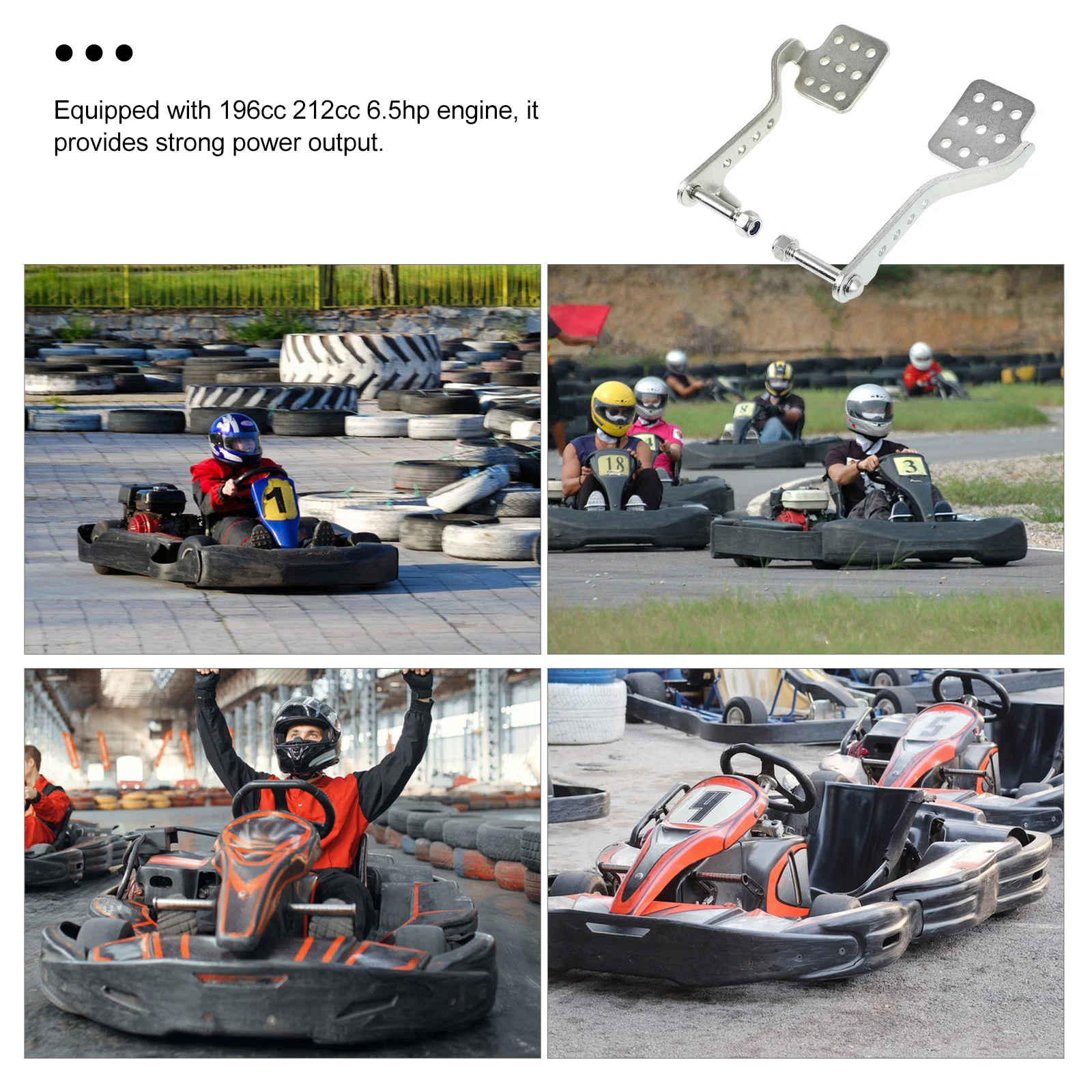 

1 Pair 212Cc 196Cc Go Brake Replacement Sturdy Racing Throttle Pedal Drift Compatible Durable Kart Brake Throttle Pedal Kit Go