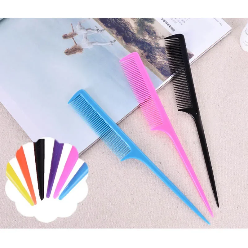 Hair Professional Makeup Tools Comb Plastic Pointy Tail Hair Comb Multi-color Optional Hairs Picking Comb Hair Tools