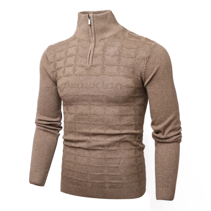 Suéter de punto de manga larga para hombre, ropa de abrigo con patrón cálido de Jacquard, a la moda, para exteriores, Tops, 2022