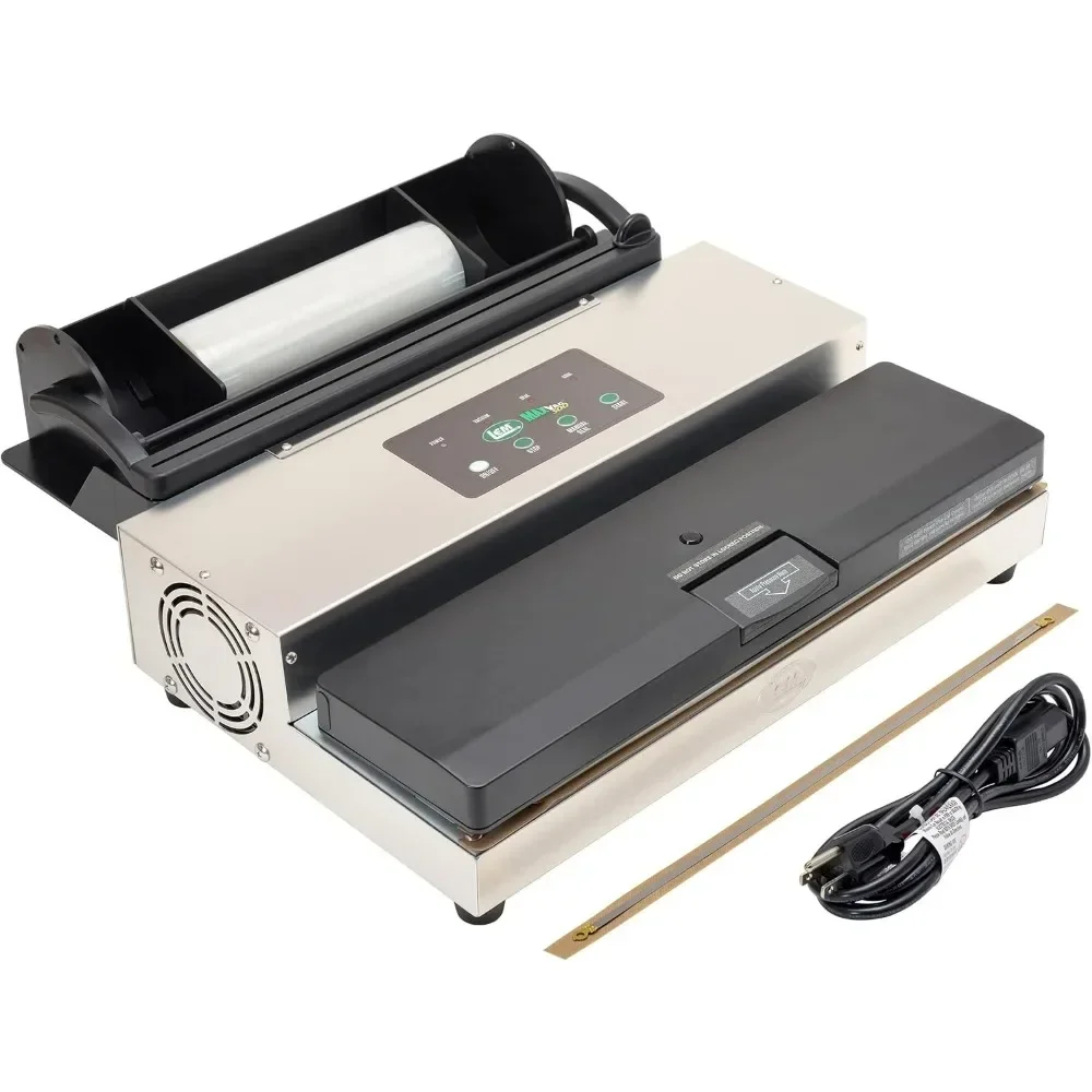 

Products MaxVac 500 Aluminum Vacuum Sealer with Removable Bag Holder and Cutter, Silver and Black