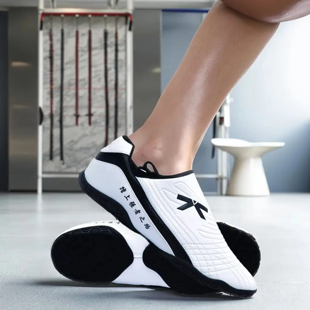 الكبار الرجال فنون الدفاع عن النفس الكونغ فو أحذية الملاكمة الأطفال يمكن ارتداؤها التايكوندو أحذية رياضية سميكة القاع لينة أسفل تنفس #3