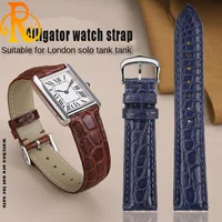16mm 17mm 18mm 19mm 20mm 21mm 22m Black Blue Brown Crocodile Skin Watch Strap For CARTIER Tank CLÉ DE Bracelet Leather Watchband