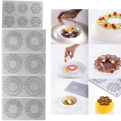 Geometric Circles Petals Silicone Cake Lace Mold Apple Pear Cake Decorating Tool Border Decoration Lace Mold Kitchen Baking Tool
