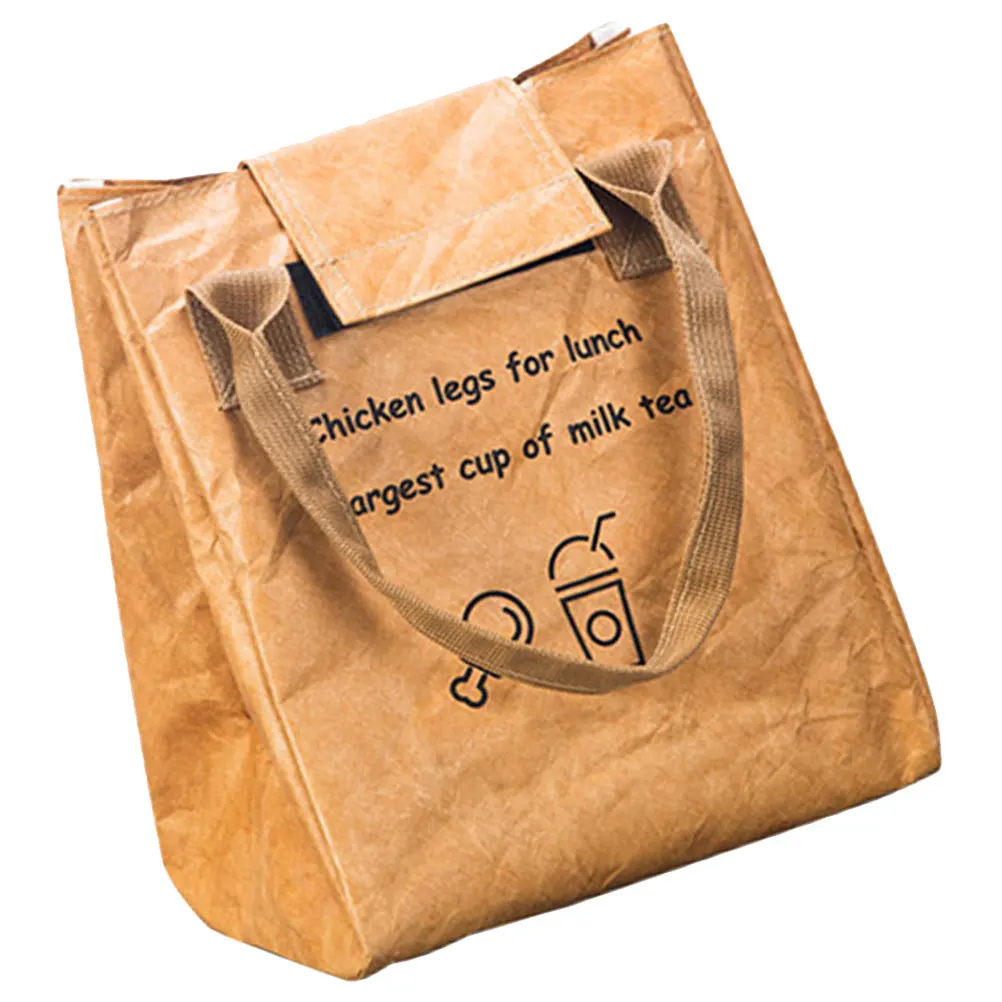 

Insulation Bag Thermal Kraft Paper Portable Lunch Tote for Outdoor Men Women Adult Large Capacity Food Storage