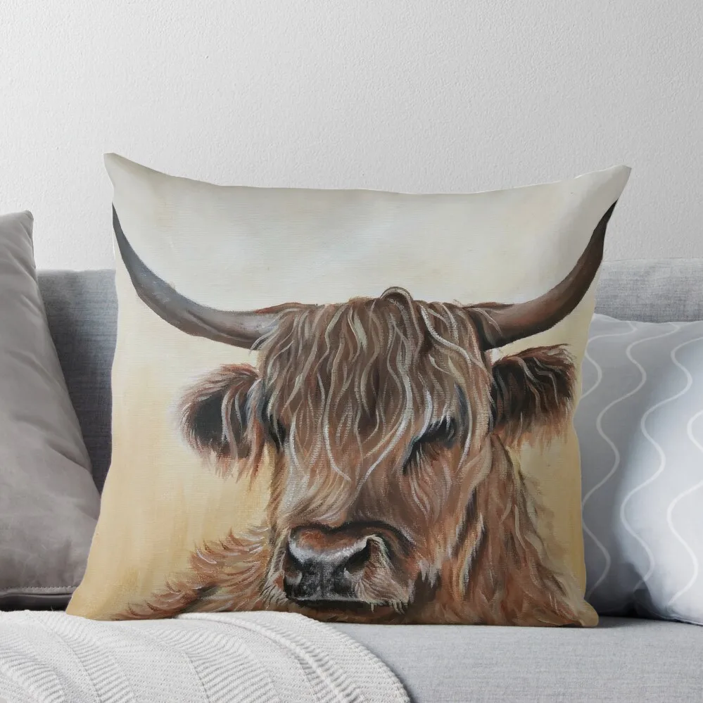 

Highland Cow Throw Pillow home decor items sleeping pillows autumn decoration Plaid Sofa