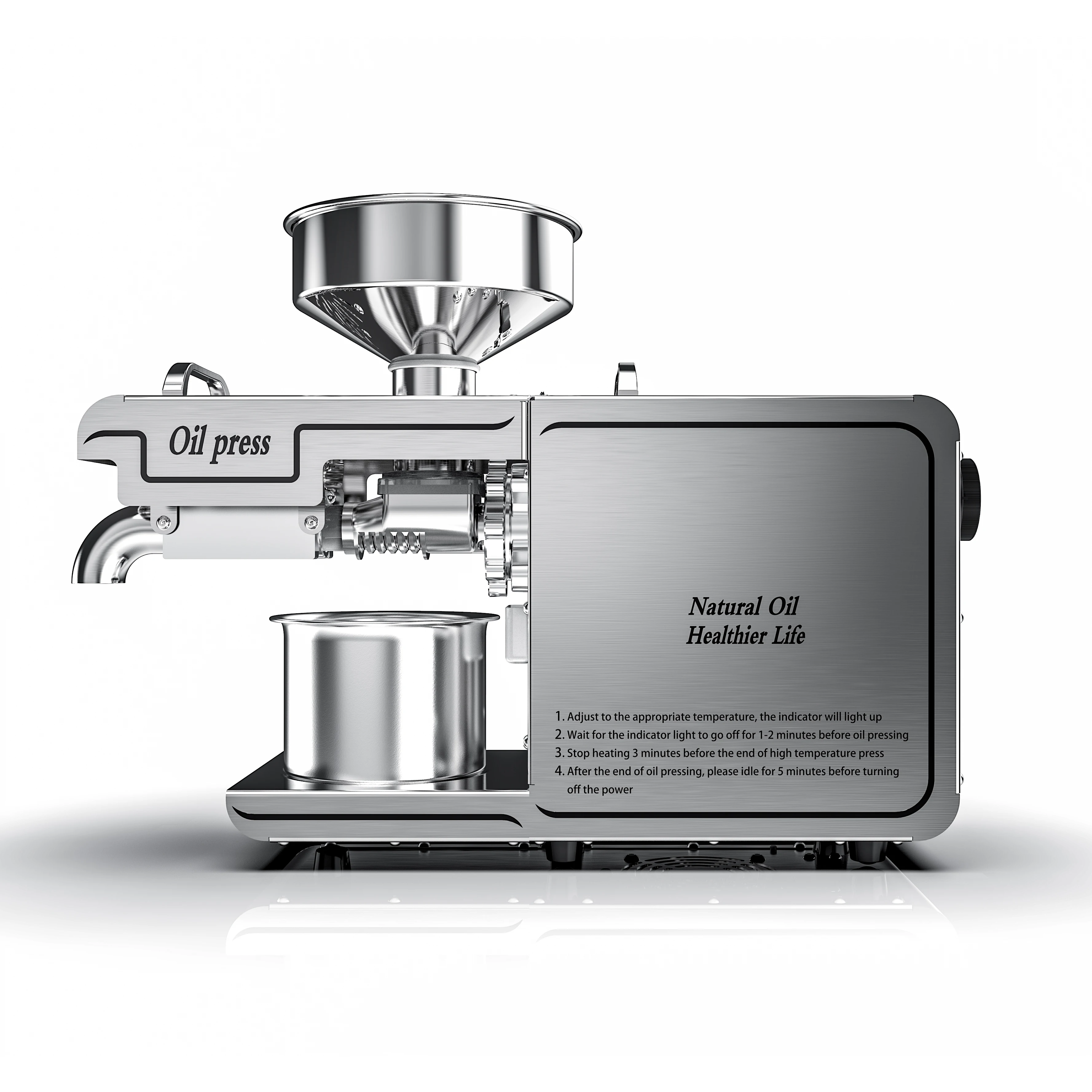 

Electric Automatic Hot/Cold Stainless Steel Oil Press With Temperature Control Regulation for Peanut Oil Press