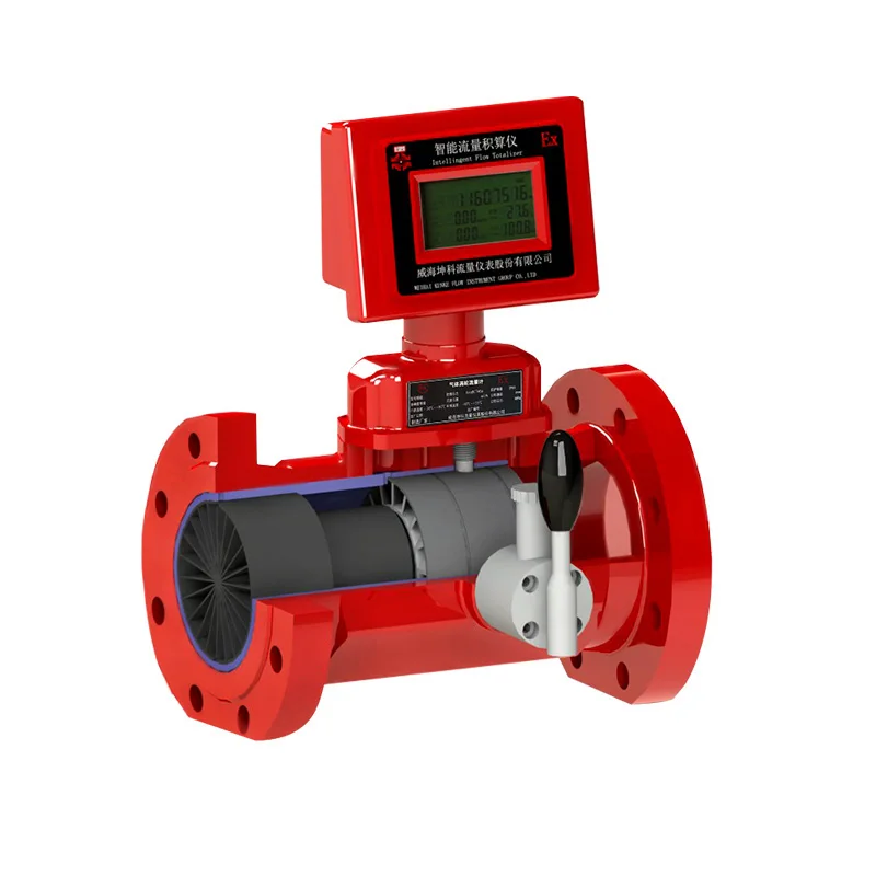 

High precision hydrogen flow meter with wireless remote transmission function turbine flowmeter used to measure oxyge in ch