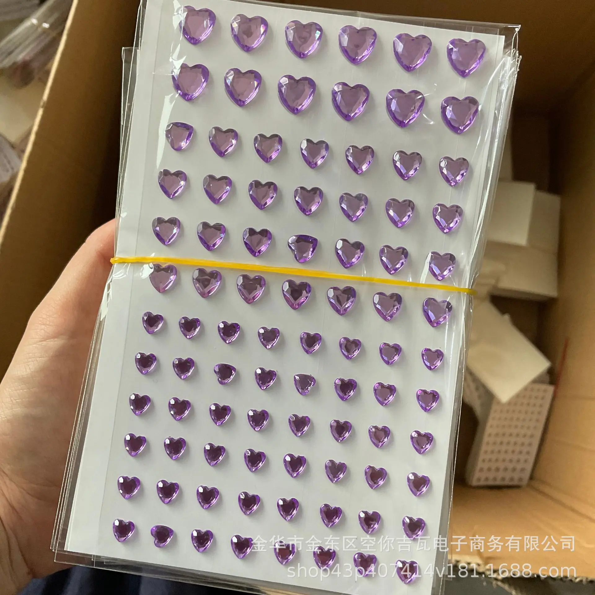 Multi Color Heart Rhinestone Face Stickers Under Eye Sparkle Gems for Kindergarten Reward Kids Makeup Decoration Bulk view 3