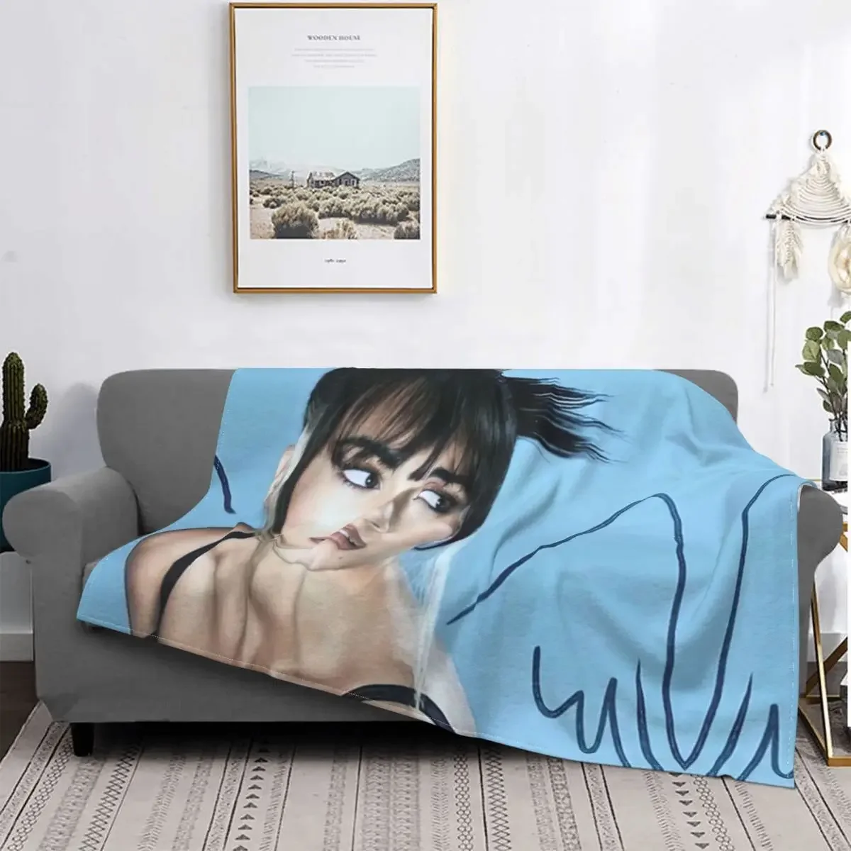 3D Print Aitana Ocana Blanket Soft Sofa Cover Throw Spanish Singer Blanket Fleece Tapestry Warm Bed Blankets for Bedroom Couch