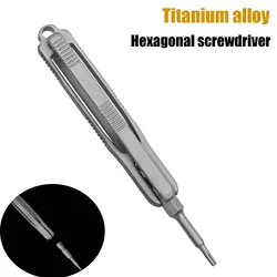 Titanium Alloy Removable Hex Head Screwdriver Portable Gadget Magnetic Screwdriver Bit Outdoor Riding Camping EDC Pocket Tools