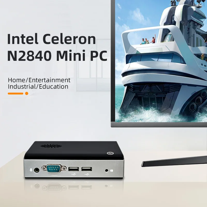 Celeron N2840 Portable Desktop Computer Rs232 Serial Port 3Usb Industrial Mini Pc