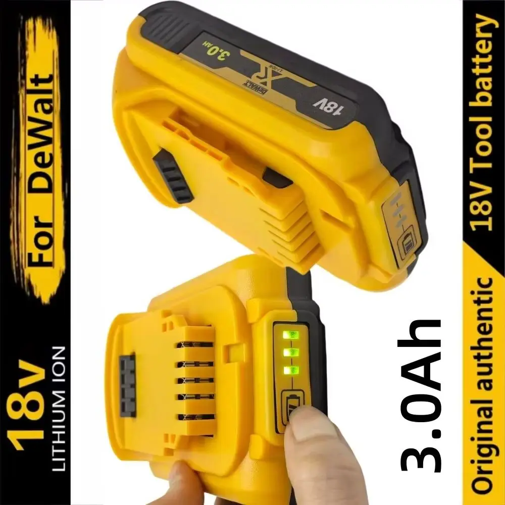 18V 3.0Ah Li-ion Rechargeable Battery Compatible with Dewalt Tools DCB205 DCB182 DCB206 DCB204 DCB200 DCB180 DCD DCF DCG Series