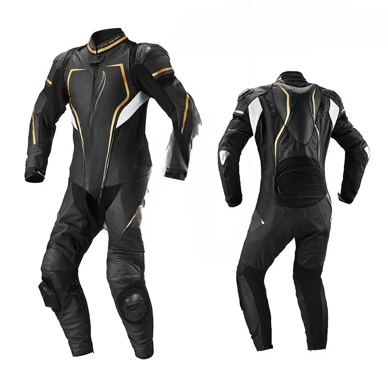 

One-piece leather racing suit, motorcycle riding suit, competitive track locomotive suit, men's anti-drop heavy locomotive