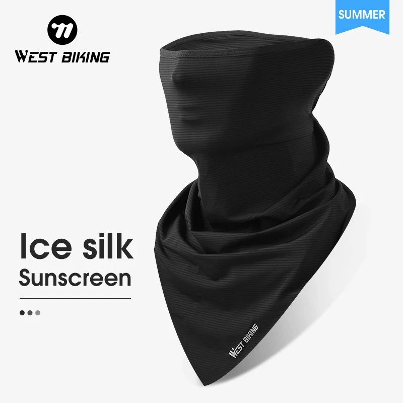 WEST BIKING Summer Ice Silk Cycling Half Face Cover Sport Neck Scarf Windproof Sun Protection Headwear Men Women Bicycle Bandana