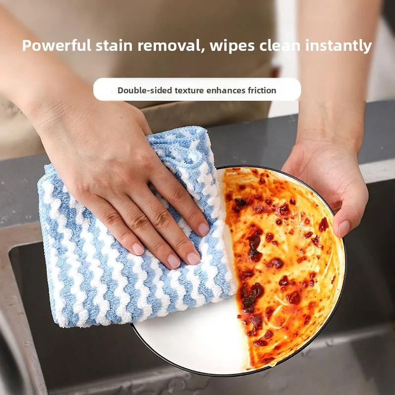 

Water Absorbent Kitchen Cleaning Towel Non-Sti Oil Easy to Wa Durable Scrubber Ideal for Table Cleaning Home ential