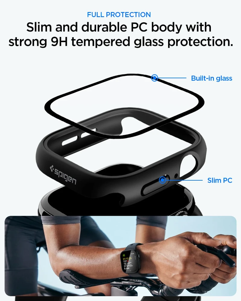 Tempered Glass+Case For Apple Watch 38 40mm 41mm 42mm 44mm 45mm 46mm Screen Protector Protective Cover iWatch 11 10 9 7 8 6 SE 5 view 3
