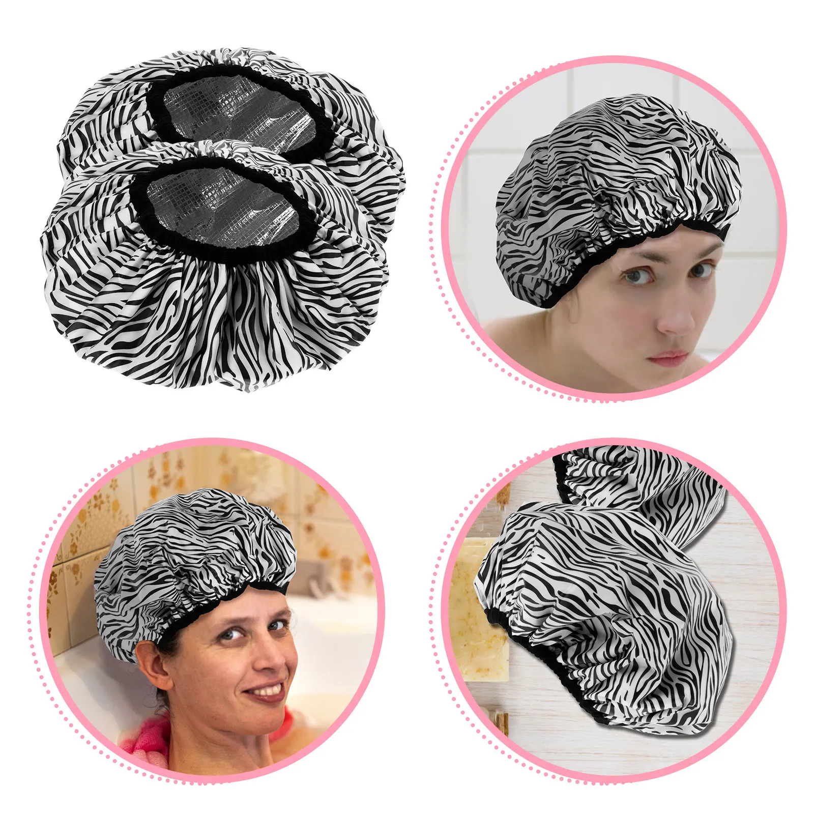 

2 шт. Стильные эластичные шапочки для ухода за волосами: защита от перегрева, контроль пушистости, многоразовые, профессиональные, для ухода с использованием фольги