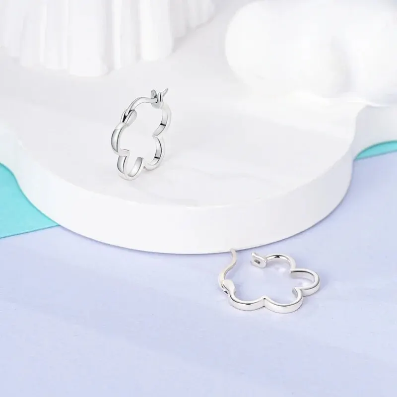2024 Nowe srebrne kolczyki kółka 925 dla kobiet Sparkling Pave CZ Kolorowy pierścionek rowerowy Luxury Fine Engagement Wedding Earring — zdjęcie 4