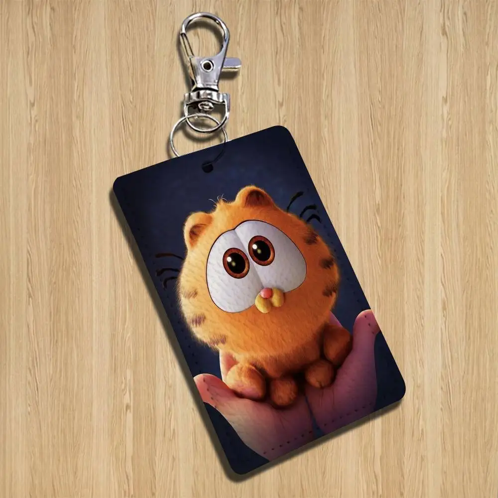 Glotão g-garfields bonito dos desenhos animados cantor anime cartão chaveiro moda pingente saco id porta cartão caso cartão de ônibus bonito adulto