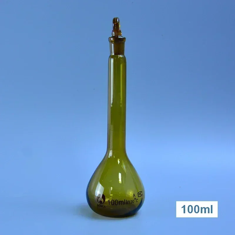 5ml to 1000ml Lab Brown Glass Volumetric Flask the Long Neck Quantitative Bottle for school experiment