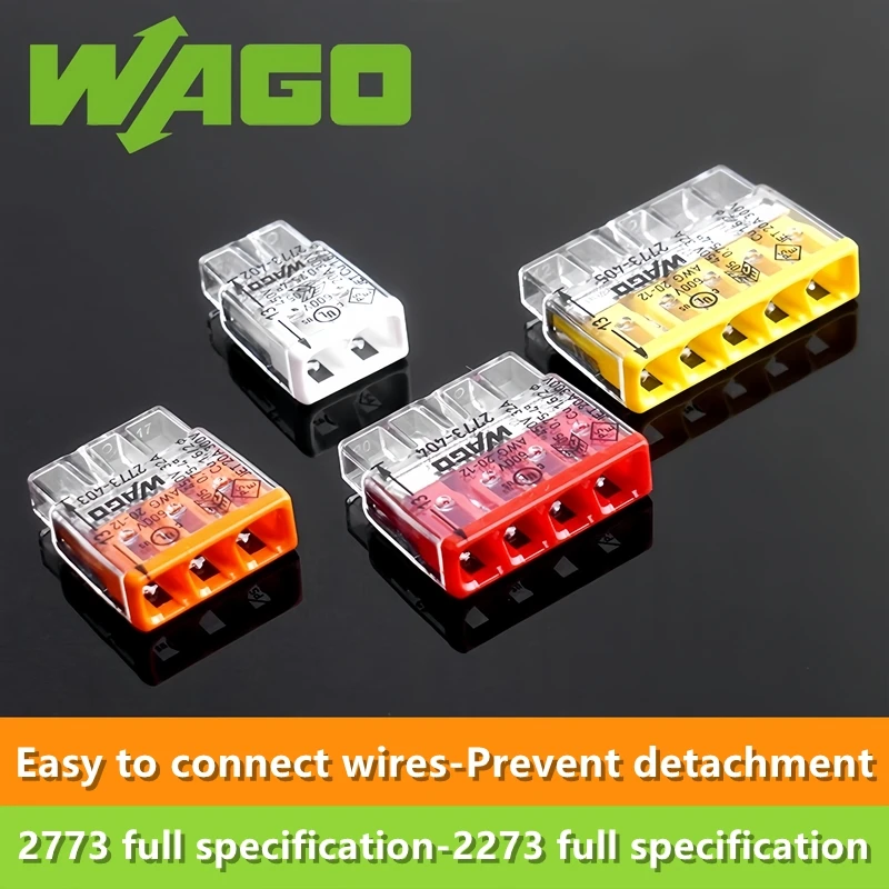 10pcs Original Wago wiring terminal 2273-202 203 204 205 208 2773-402 403 404 405 406 408 Quick Line Splitting Wiring connector