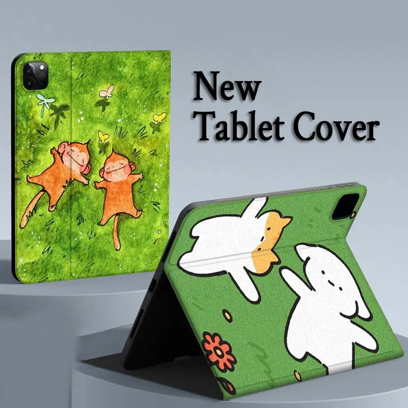 

warm healing style illustration Case For iPad Air Mini Pro 7 6 5 9.7 11 10.5 12.9 Automatic Sleep/Wake Tablet