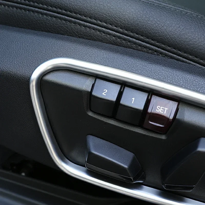 Dla BMW X1 F48 X2 F39 F46 2016-21 Naklejka na przełącznik regulacji fotela samochodowego, ramka dekoracyjna, wykończenie wnętrza, akcesoria samochodowe