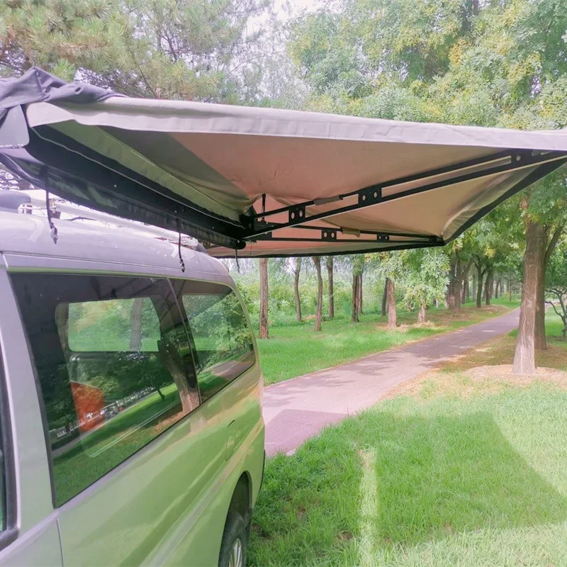 Hot Sale Pull Out Tent Car Side Awning Free Standing Poles 270 Degree Awning for Camping