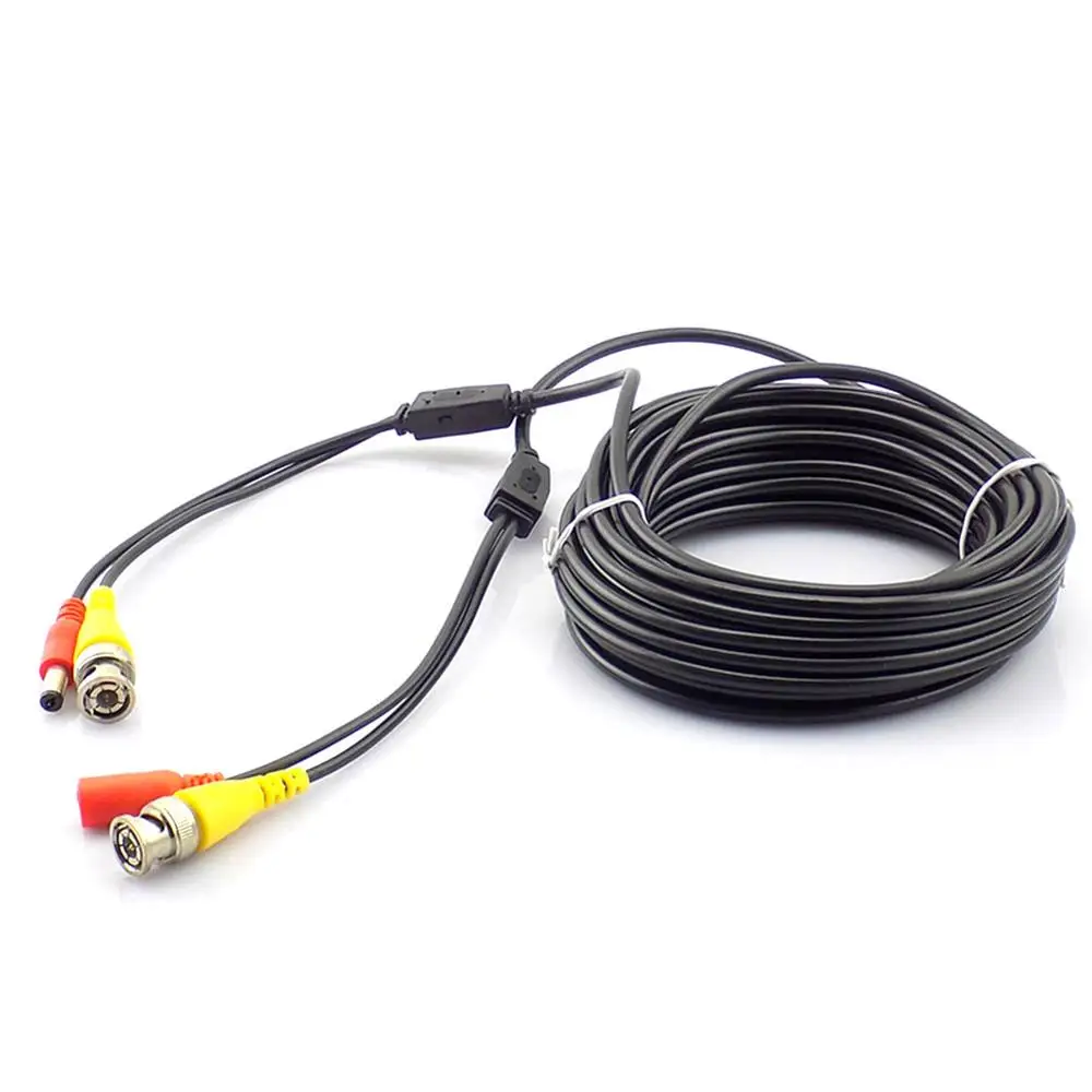 Cable de cámara CCTV de 10M y 20M, sistema de grabación DVR, Cable de vídeo, alimentación de CC, vigilancia de seguridad, Cable BNC D6