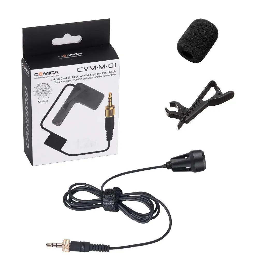 CVM-M-O1 Lavalier-microfoon, omnidirectionele reversmicrofoon voor draadloze lavalier-zender, DSLR-camera (3,94ft)