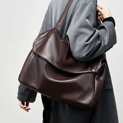 BURMINSA Cowhide Genuine Leather Soft Large Hobo Shoulder Bags For Women 2026 Luxury Designer Big Messenger Tote Ladies Handbags
