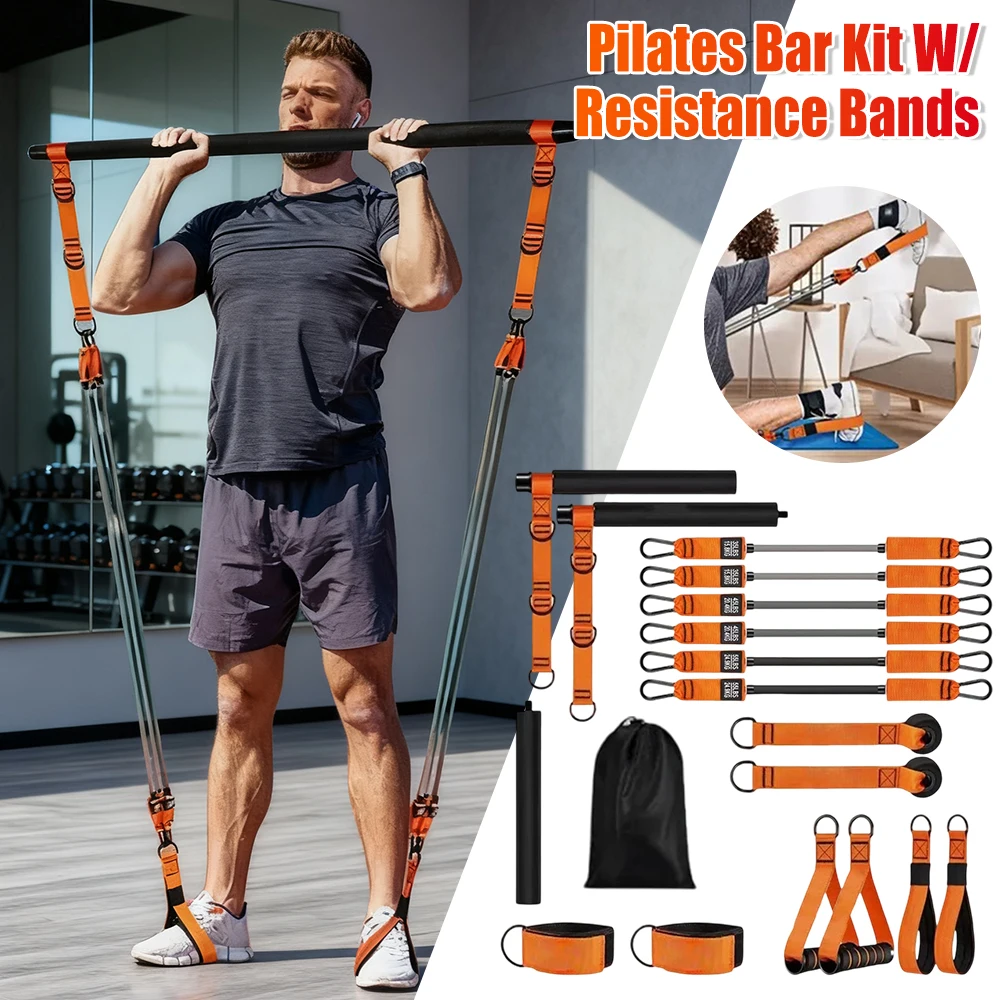 

Многофункциональный комплект для пилатеса, утяжеленные ленты для упражнений, портативная палка для йоги, пилатеса, домашний тренажерный зал, поставки силовых тренировок