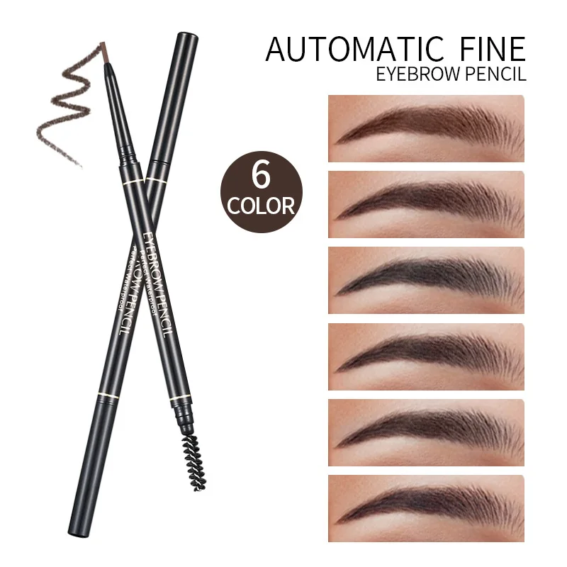 1.5mm ultra-thin eyebrow pencil with double head automatic rotation, straight line eyebrow pencil waterproof and makeup resistan