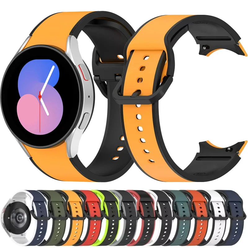 

No Gap Silicone Strap for Samsung Galaxy Watch 6/5/4/5 Pro 40mm 44mm 45mm Sports Bracelet Band Watch 6 4 Classic 47mm 46mm Belt