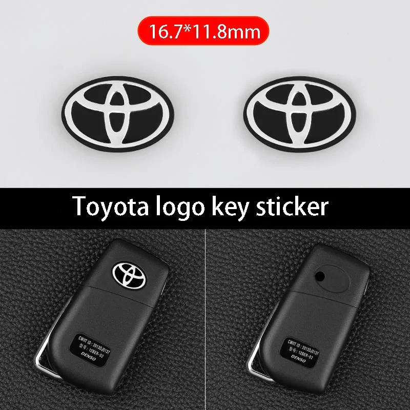Car Remote Key Sticker Aluminum Emblem Decoration Decal For Toyota Prado Auris Avensis Corolla Verso Sienna Yaris Prius Rav4 Aut