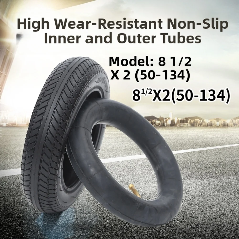 81/2x2 50-134 Rubber Tire Set With Inner Tube Puncture Resistant Non-Slip Tread For Electric Scooter Tricycle Stroller Parts
