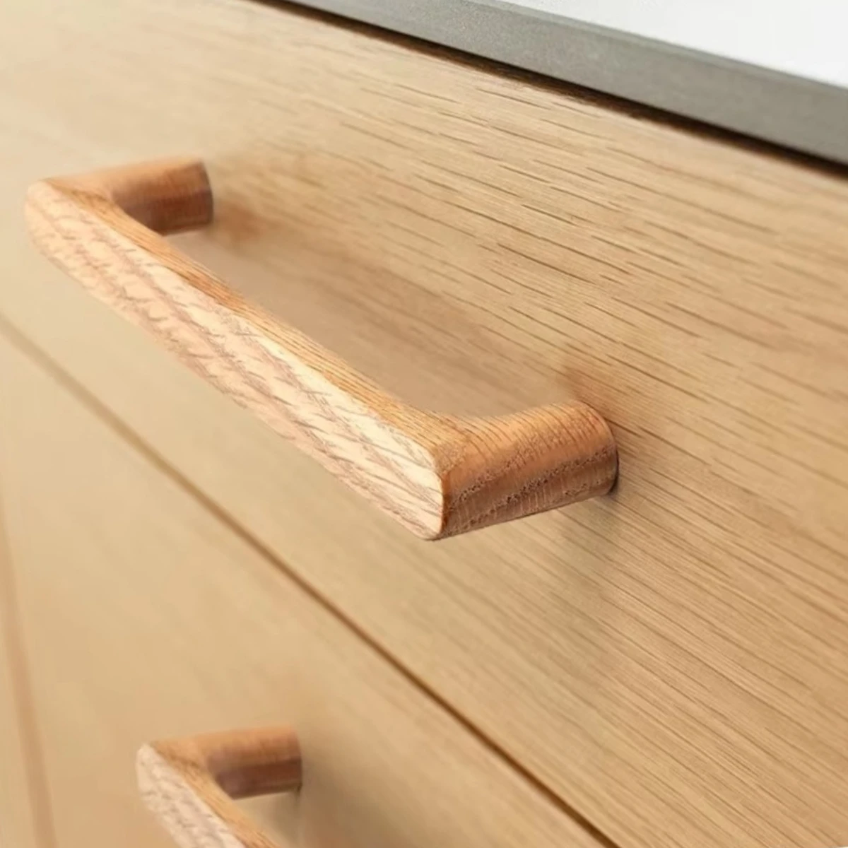 Wardrobe Door Handles Cabinet Cupboard Drawer Solid Wood Pulls Luxury Bridge Type New Chinese Wooden Grips