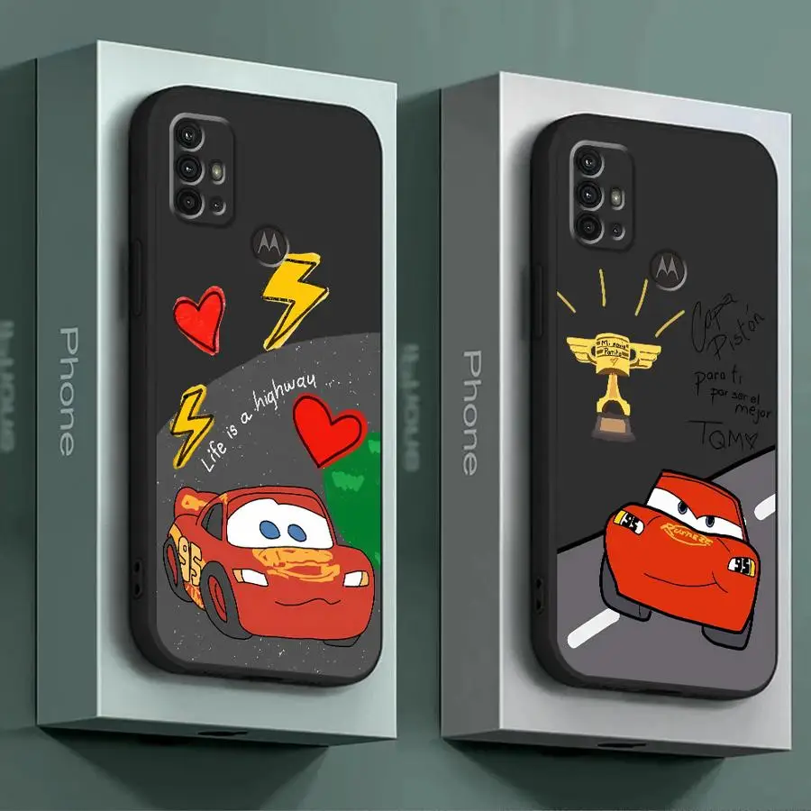 Disney Cartoon Lightning McQueen Phone Case for Motorola Moto G30 G31 G50 G51 G60S G71 G22 G32 G52 G72 G53 G73 Back Soft Cover