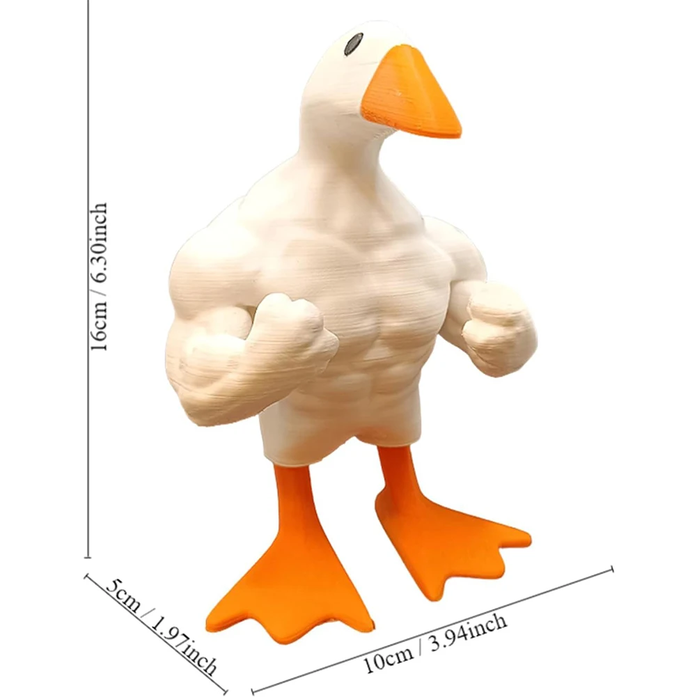 المغناطيسي أوزة مفتاح حامل العضلات بطة تمثال حلية مضحك برتقالي بطة تمثال الراتنج لطيف المزحة الكمامة هووسورمينغ هدية #6