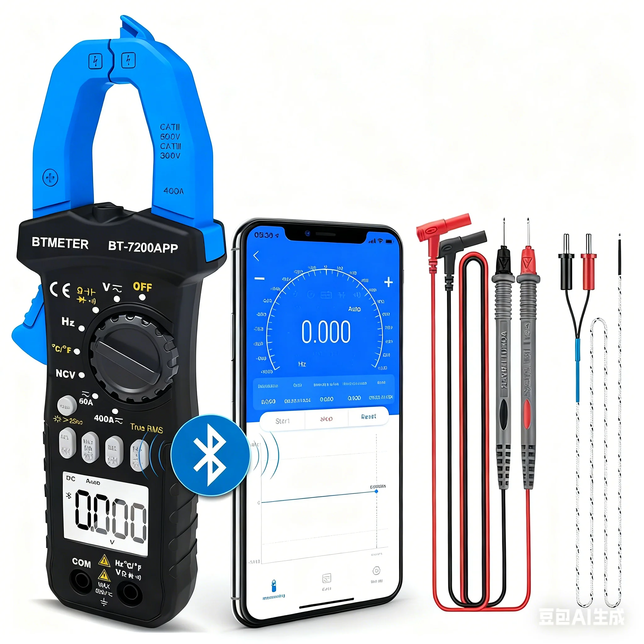 

BT-7200APP TRMS 6000 Счетный зажим мультиметр, Bluetooth зажим Амперметр для переменного/постоянного тока зеркальная частота конденсатора