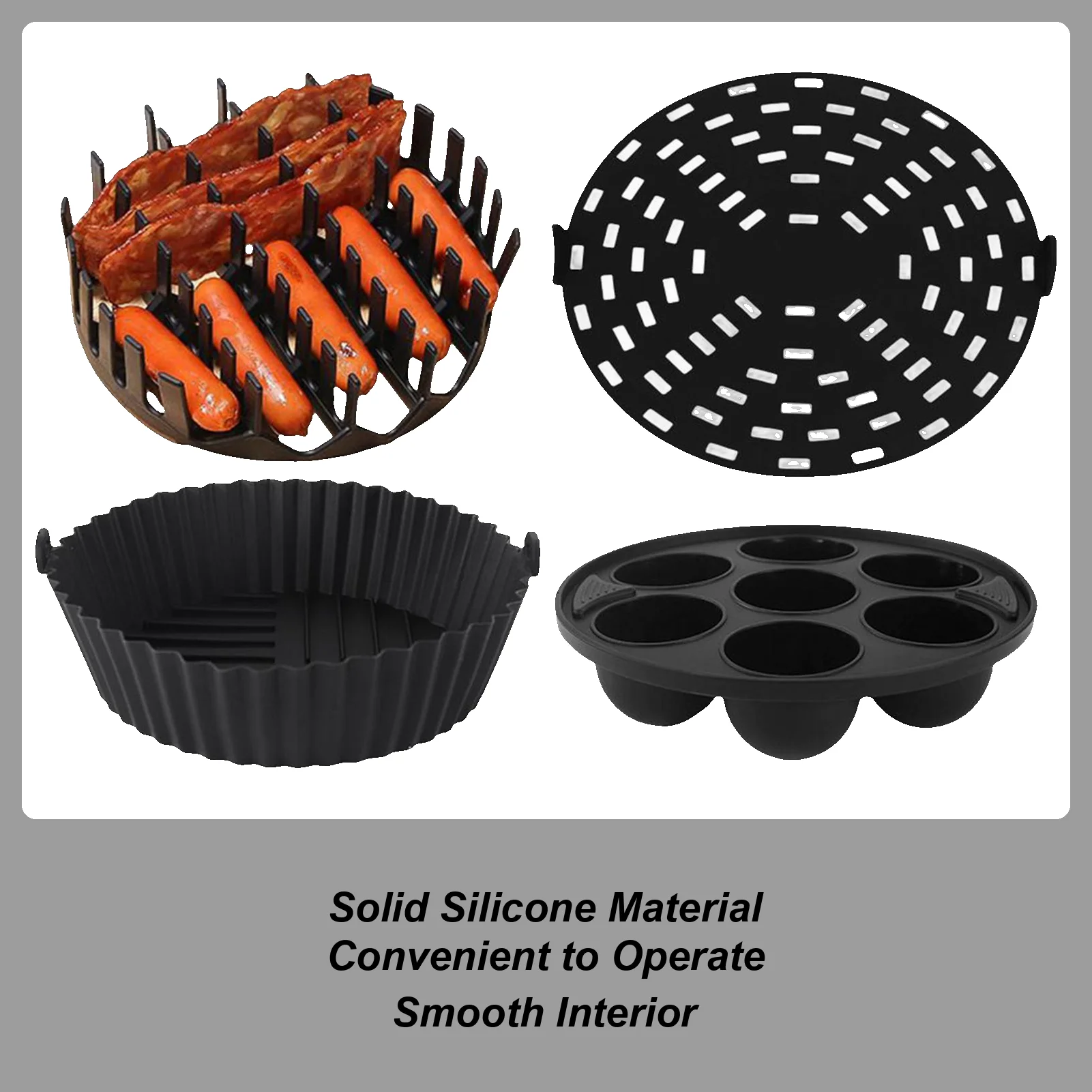 

Silicone Air Fryer Liners 4 Pieces Liners Non Stick Air Fryer Basket Accessories Non Stick Air Fryer Basket Accessories