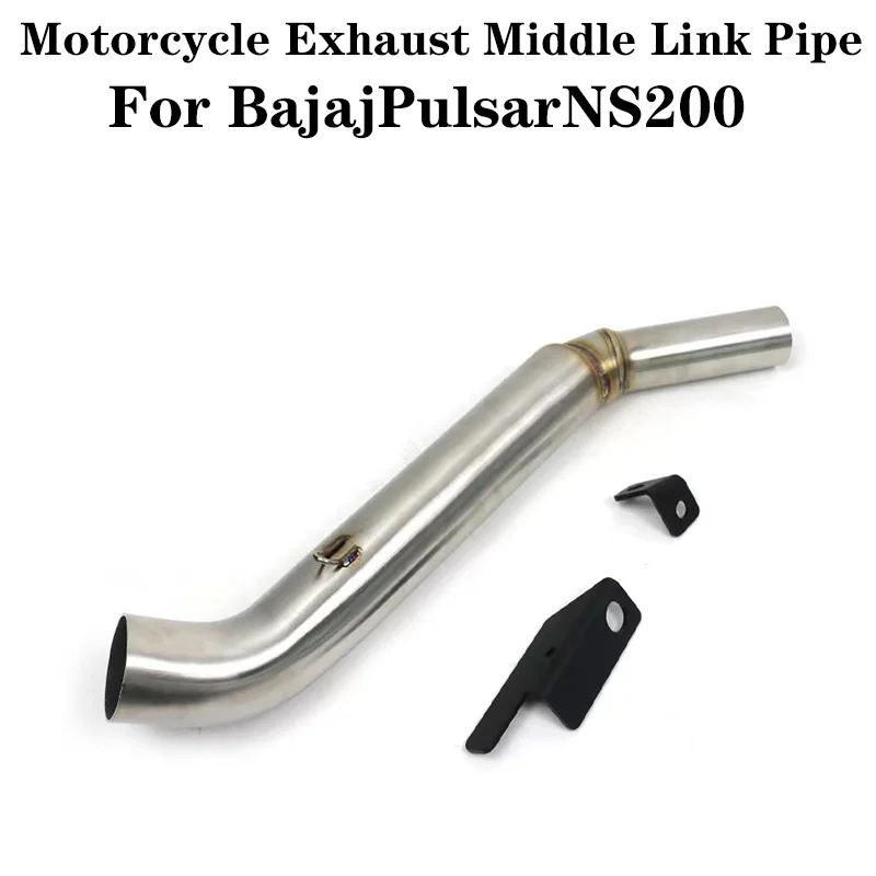 

For NS200 BajajPulsarNS200 NS 200 Motorcross Exhaust Mid Pipe Motorcycle Pitbike Slip on Stainless Steel Connect Tube