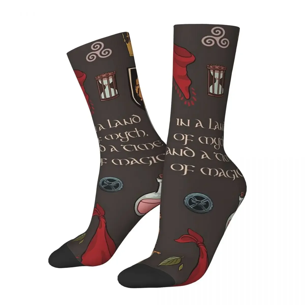 In A Land Of Myth And A Time Of Magic_Merlin Socks Harajuku Sweat Absorbing Stockings All Season Long Socks Accessories