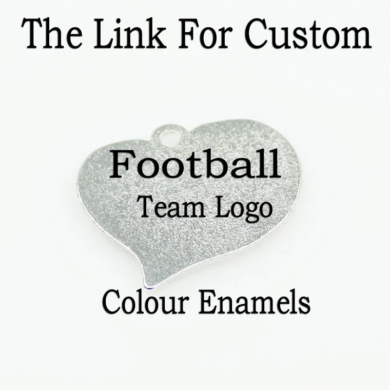 Custom Football 12pcs/lot Enamels Hearts Sports Dangle Hanging Charms DIY Bracelet Pendants Jewelry