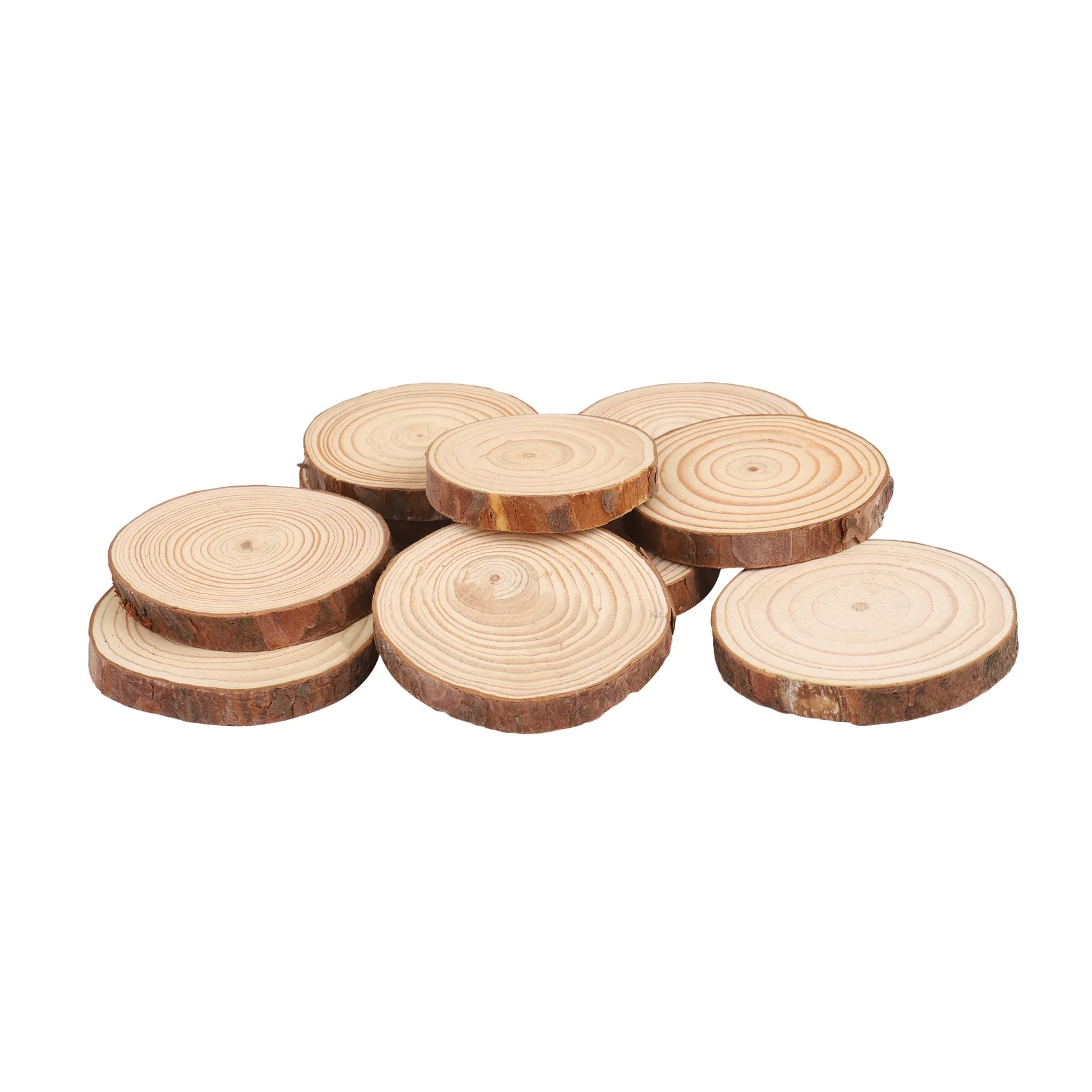 ABZF 2026 10PCS Natural Tree Round Wood Log For Wedding Centerpiece Bark Table Decor