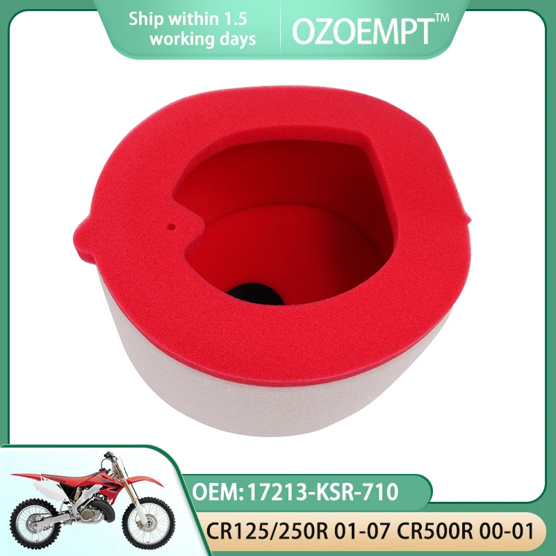 OZOEMPT Motorcycle Air Filter Apply to CR125R (2002-2007) CR250R (2002-2007)  CR500R (2001-2002) OEM: 17213-KSR-710