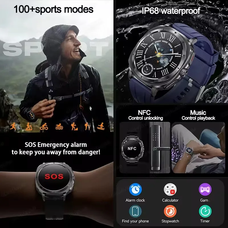2025 جديد العلاج بالليزر ساعة ذكية ECG + HRV حمض اليوريك الدم الدهون ضغط الدم ساعة NFC BT دعوة الرجال الرعاية الصحية الساعات الذكية