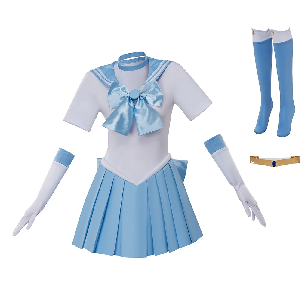 Anime Sailor Costume Mizuno Ami, Kaiou Michiru, Meiou Setsuna, Aino Minako, Kino Makoto Cosplay Costume Women's JK Outfit