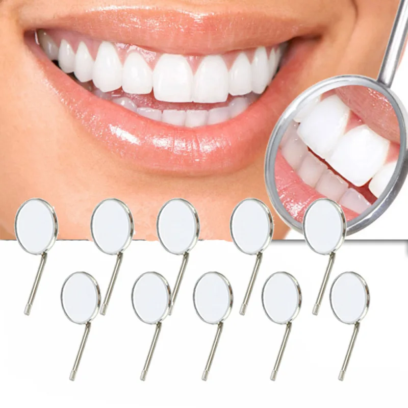 10Pcs Mouth Reflector Mirror Teeth Kit Set Tool Equipment Stainless Steel Make Up Mirrors Professional Oral Eyelash Supplies New